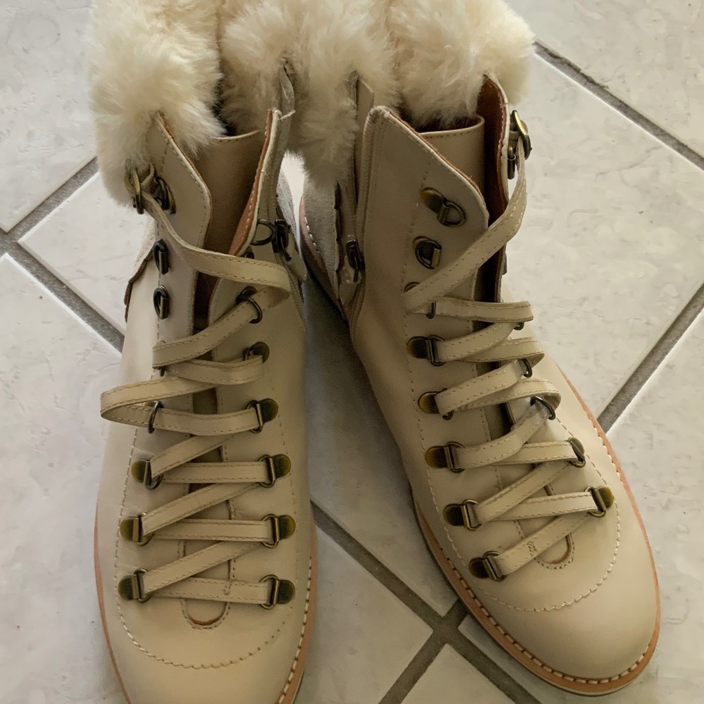 Kate Spade Maira Cream leather booties